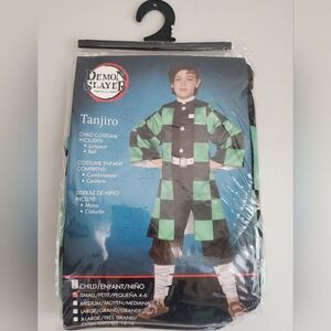 Demon Slayer Tanjiro Kid Halloween Costume - Green and Black Kids Size Small 4-6